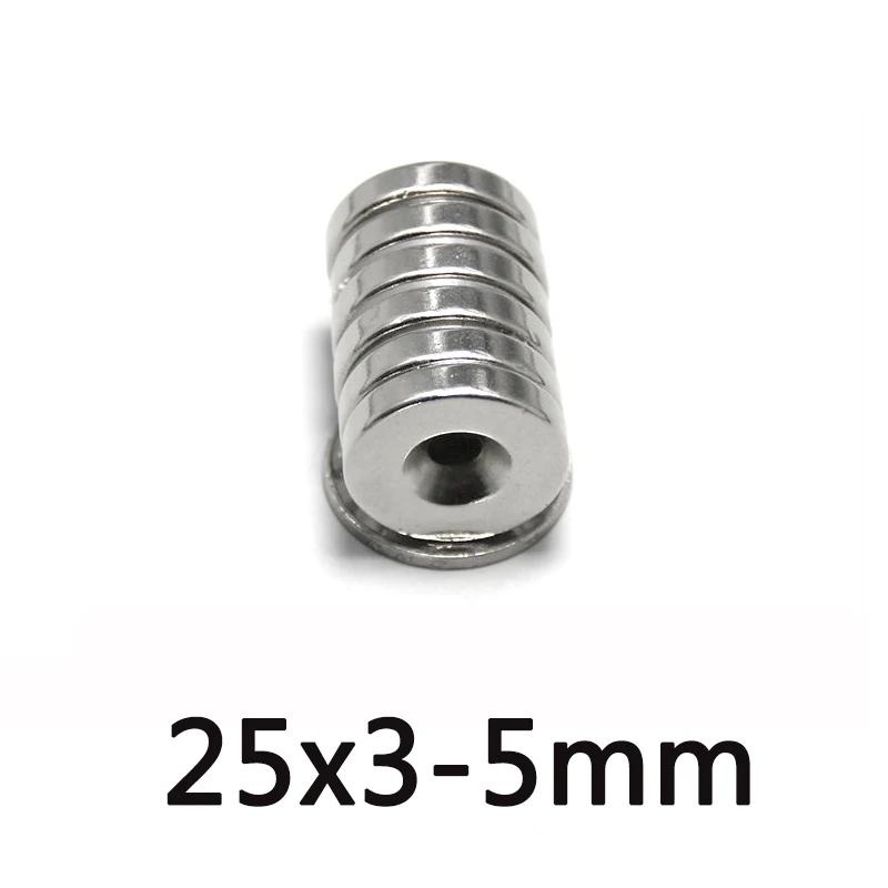 Супермощные неодимовые магниты N35 30 ~ 150 шт. 25x3/5 мм отверстие 5 постоянный