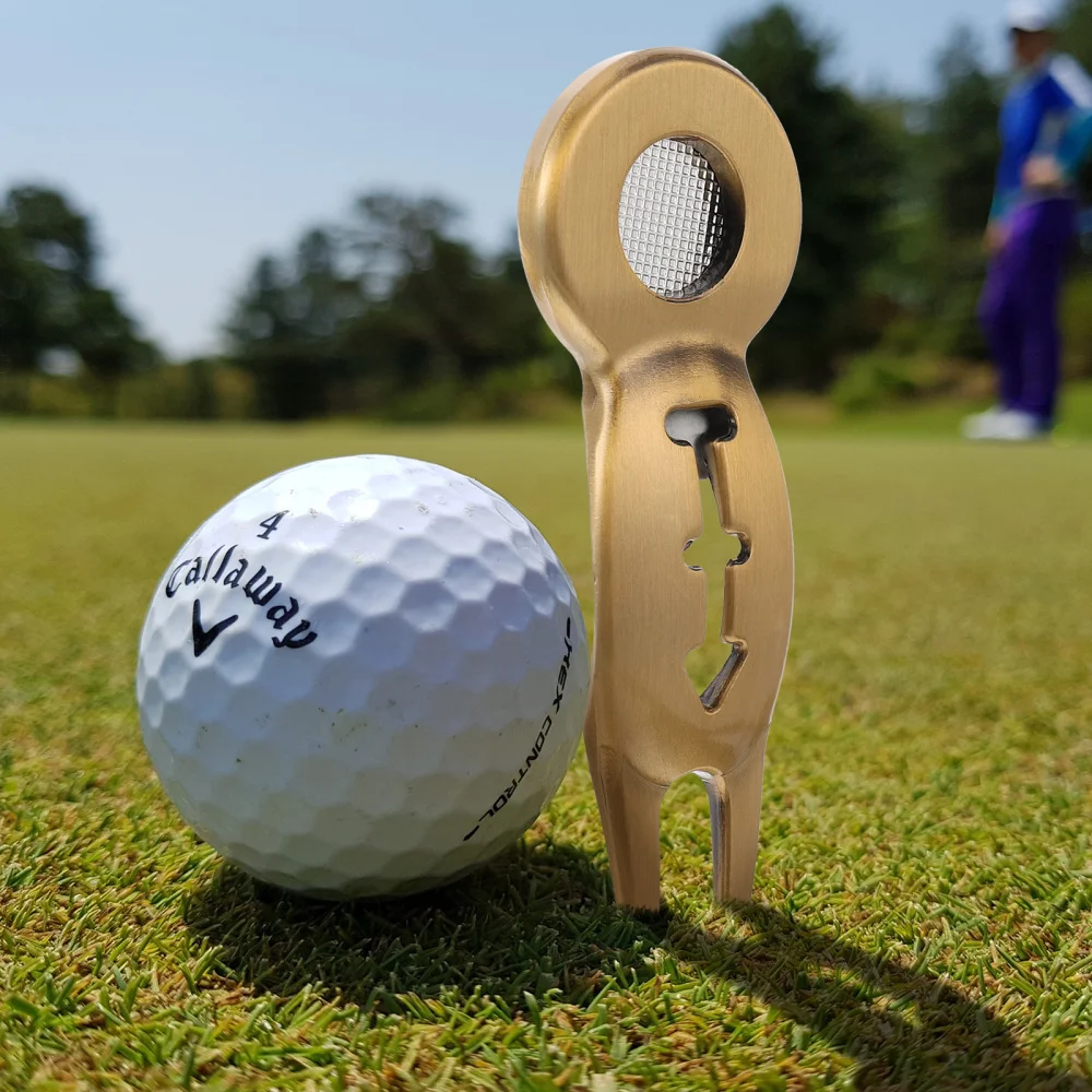 

Metal Golfs Divot Repair Tool with Magnetic Golfs Marker Line Maker