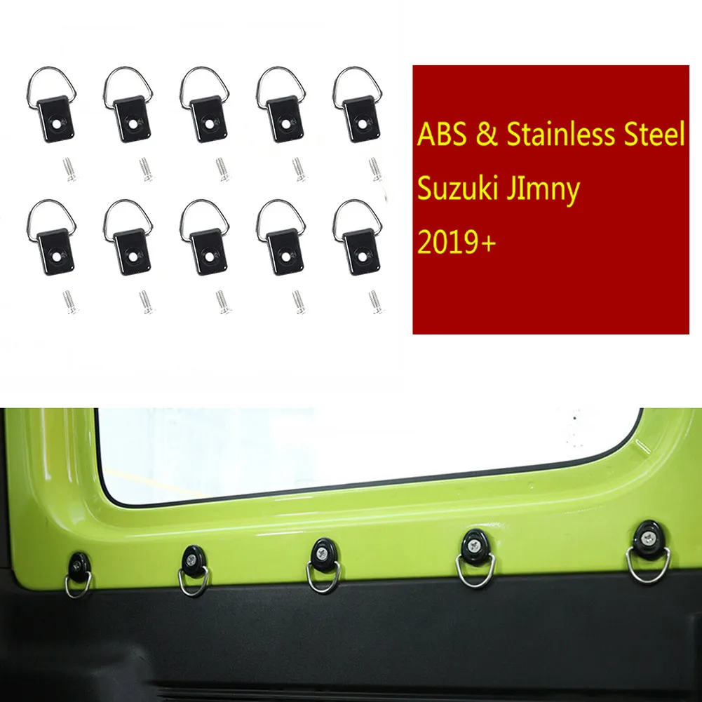 

Metal Tie-Down D-Ring Trim D-Plate Decoration For Suzuki Jimny 2019 2020 Trunk Cargo Area