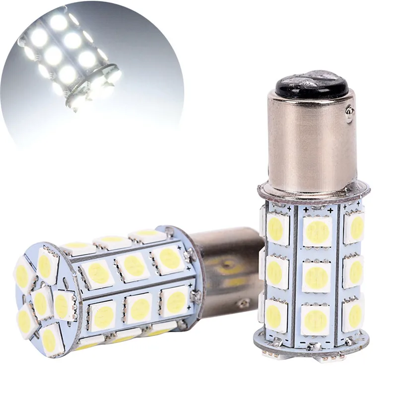 

2pcs 12V LED 1157 White BAY15D P21/5W 27SMD 5050 Car Tail Brake Lights Bulb Lamp Popular