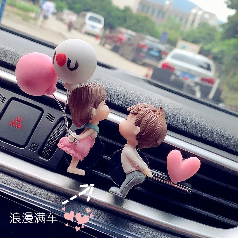 Car Air Outlet Aromatherapy Clip Interior Decoration Anime Balloon Couples Action Figure Fragrance Auto Kawaii Accessories Gifts