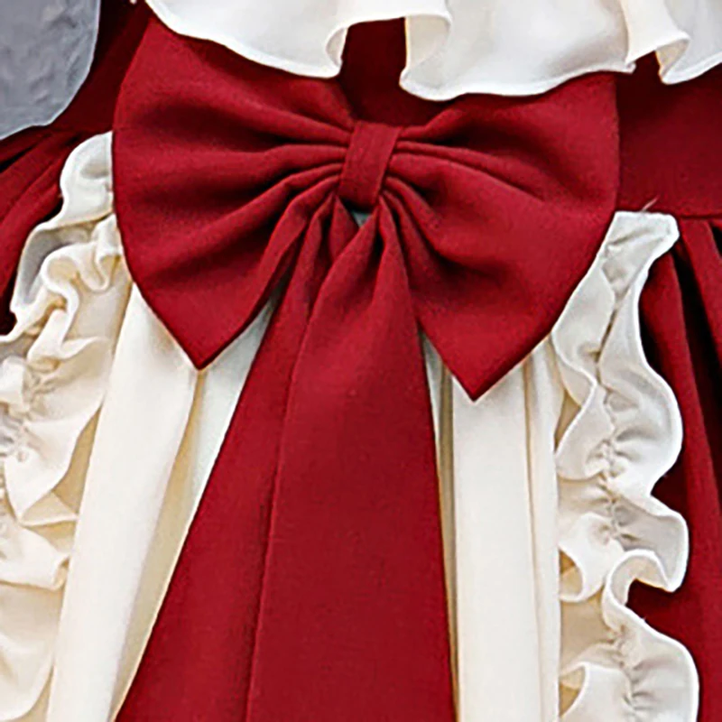 

Flower Girls Dresses Chiffon Ruched Bow Ball Gown O-Neck Ankle-Length Burgundy Full Luxury Simple Kids Party Princess Skirt D321