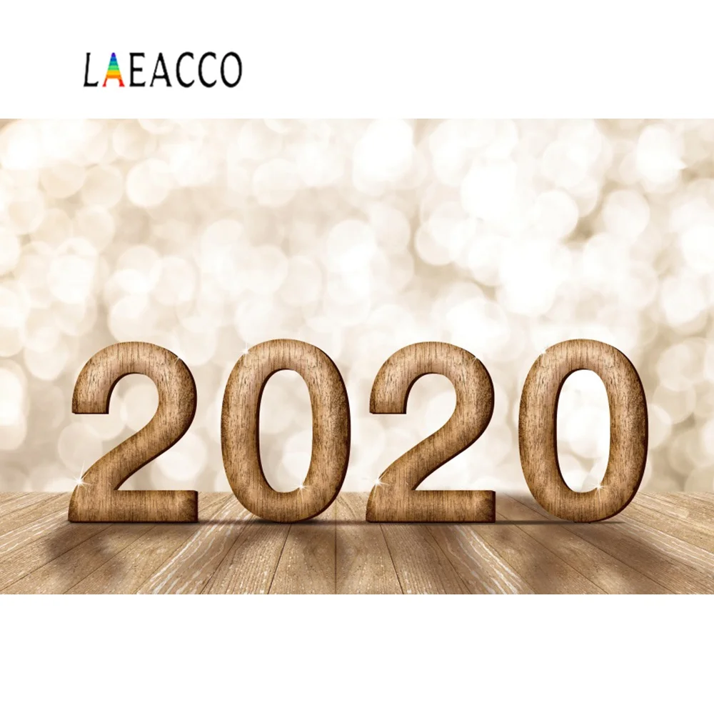 Laeacco Happy new year задний фон Блестящий Узор в горошек Деревянный Пол Детские Портретные Фото фоны фотосессия Фотостудия