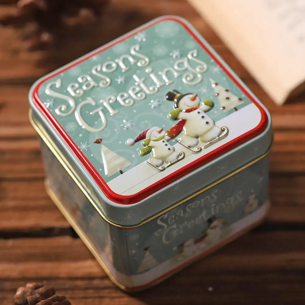 Счастливое Рождество конфеты банки Санта Клаус Милу олень Снеговик Железный