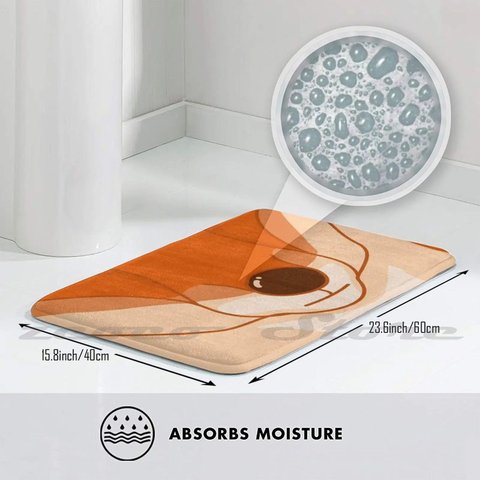 Коврик с изображением Красной лисы нескользящий коврик для впитывания воды на