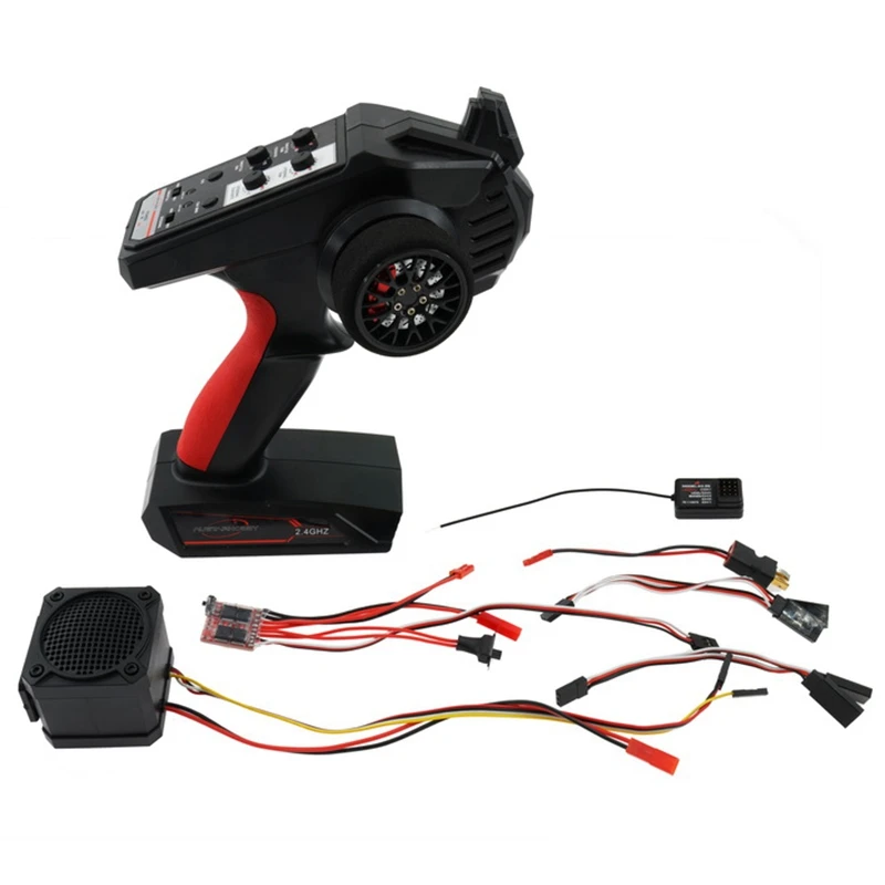 

FBIL-RC Car Upgrade Kit AX6S 4CH 2.4GHz Radio Remote Control Single Soundtrack Simulator Kit 10 Styles Sound,Without Battery