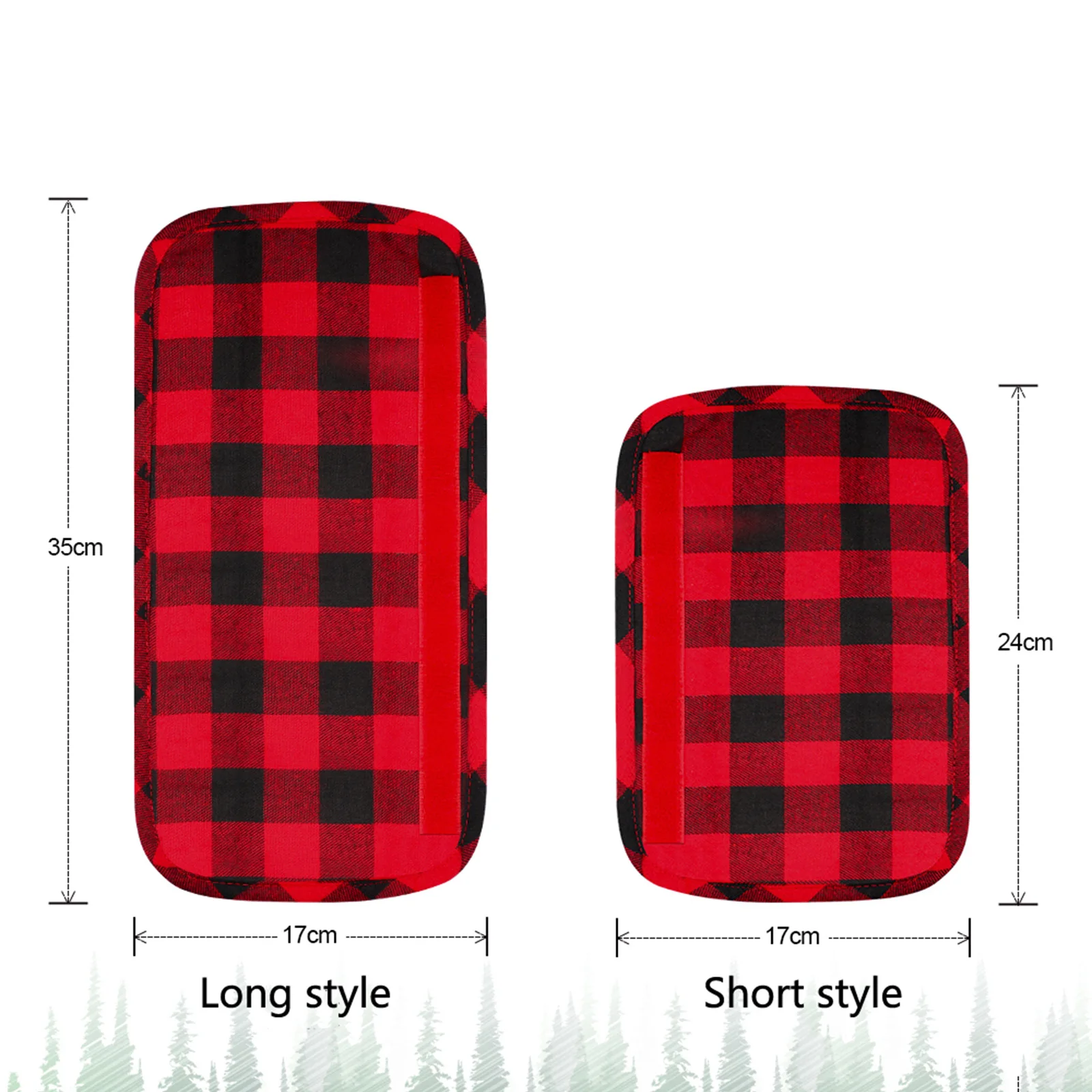 

4 Pcs Christmas European Style Refrigerator Oven Handle Cover Plaid Flannel Double-sided Usable Protective Cover