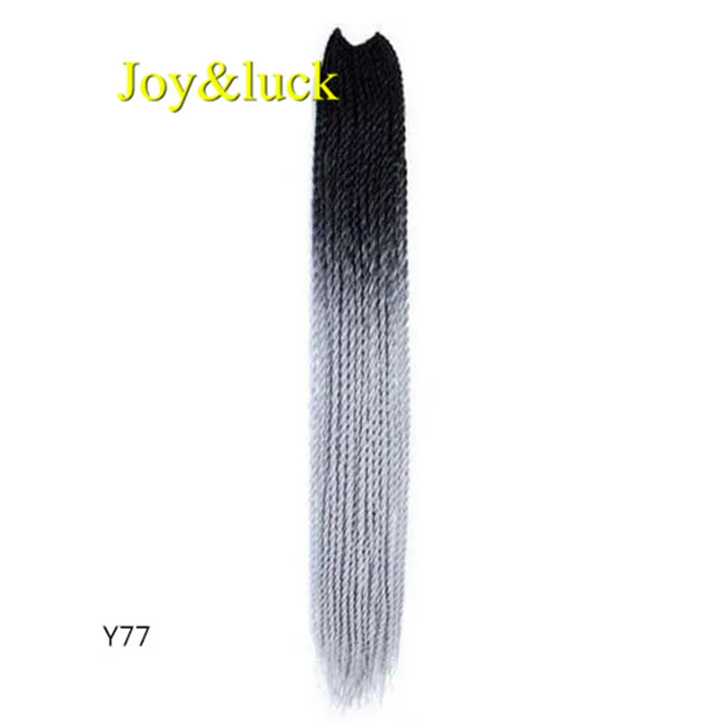 Y77 Joy& luck 24 дюйма Сенегальские закрученные крючком косички 30 прядей синтетические волосы для наращивания плетение волос - Цвет: Y77
