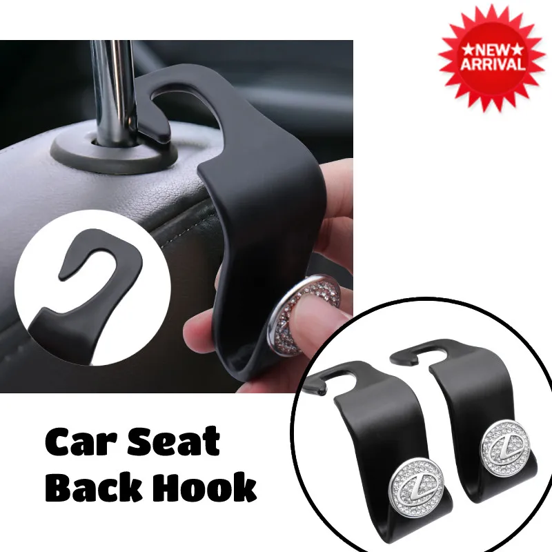 

Car Styling Diamond Logo Seat Back Hook Portable Hanger Holder Storage For Lexus CT200h F Sport ES LS IS GS LC RC GX GC RX UX NX