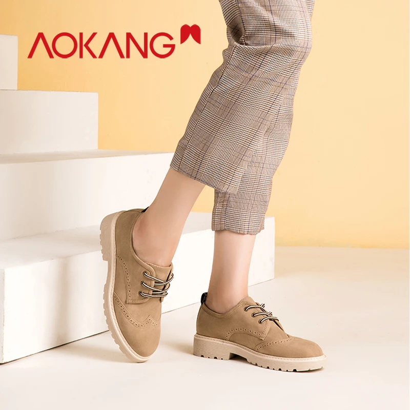 AOKANG/Туфли оксфорды кроссовки женские туфли лодочки на танкетке Осенняя обувь в
