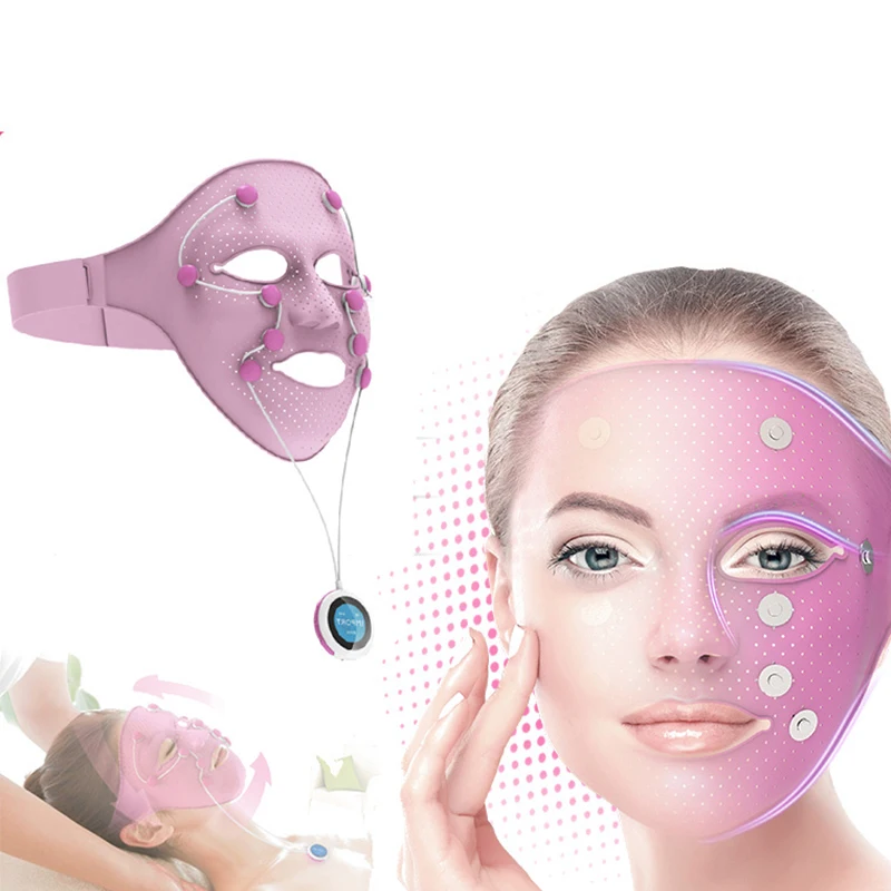 3D Magnetic Vibration EMS Heat Nourish Face Lifting Firm Skin Massage Anti-wrinkle Silicone Electric  Facial Beauty Mask enlarge