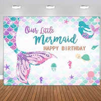 mermaid unicorn theme party supplies disposable tableware photography backdrops background happy birthday kid favor decoration