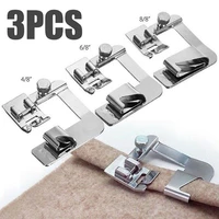 3pcs domestic sewing machine foot presser rolled hem feet set for brother singer janome babylock juki sewing machine accessories