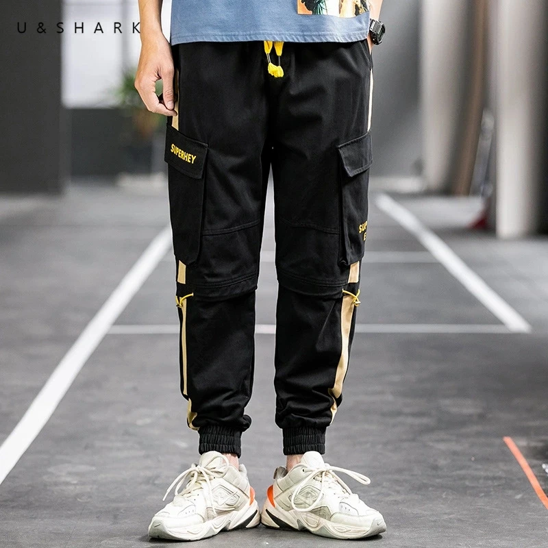 U & SHARK/Новое поступление мужские Модные брюки карго с несколькими карманами