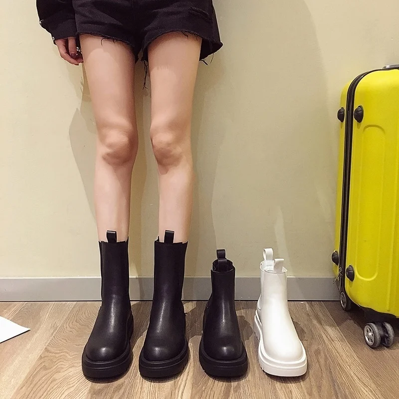 

Straight boots women's spring and autumn single boots 2021 thin new chimney cut