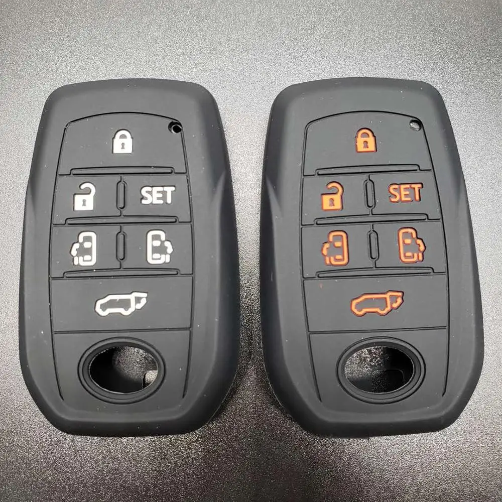 Черный силиконовый чехол для смарт ключей TOYOTA Vellfire Sienna Alphard Previa RAV4 брелок с