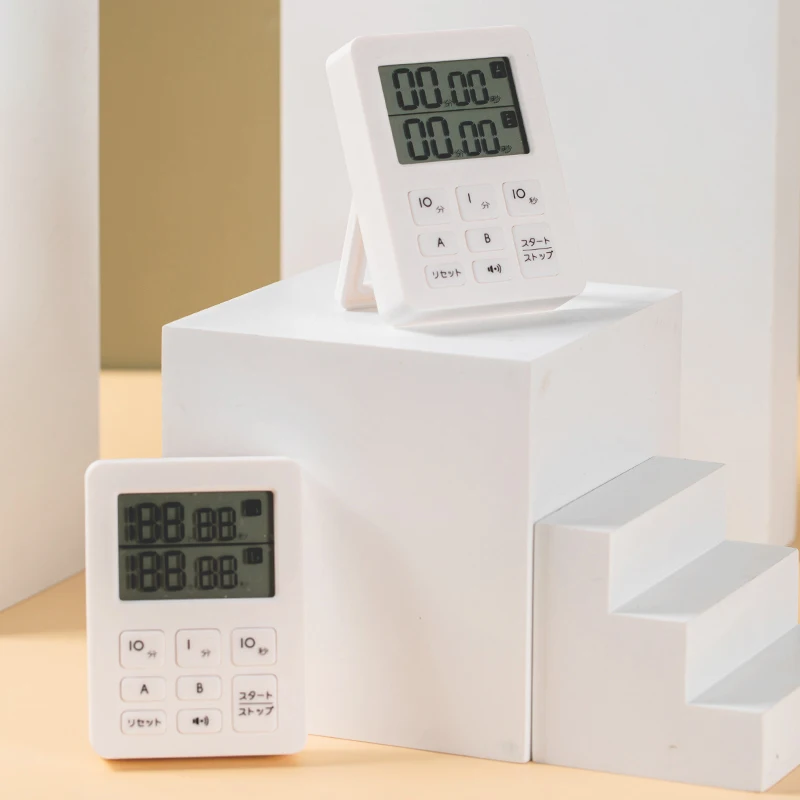 

Kitchen Magnetic Dual-screen Timer Alarm Clock Tomato Timer Silent Vibration Countdown Kitchen Cooking Timers Kitchen Gadget