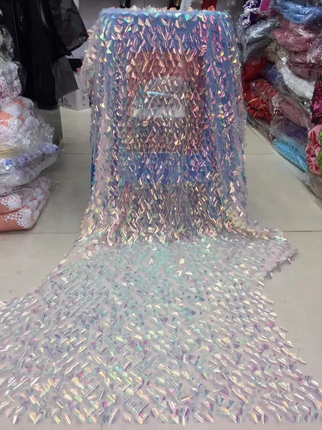 2019 Hot sell new Emerald gold yellow Nigerian French Sequins Lace Fabric African Bridal Net High Quality HT30681123688LL88 | Дом и сад