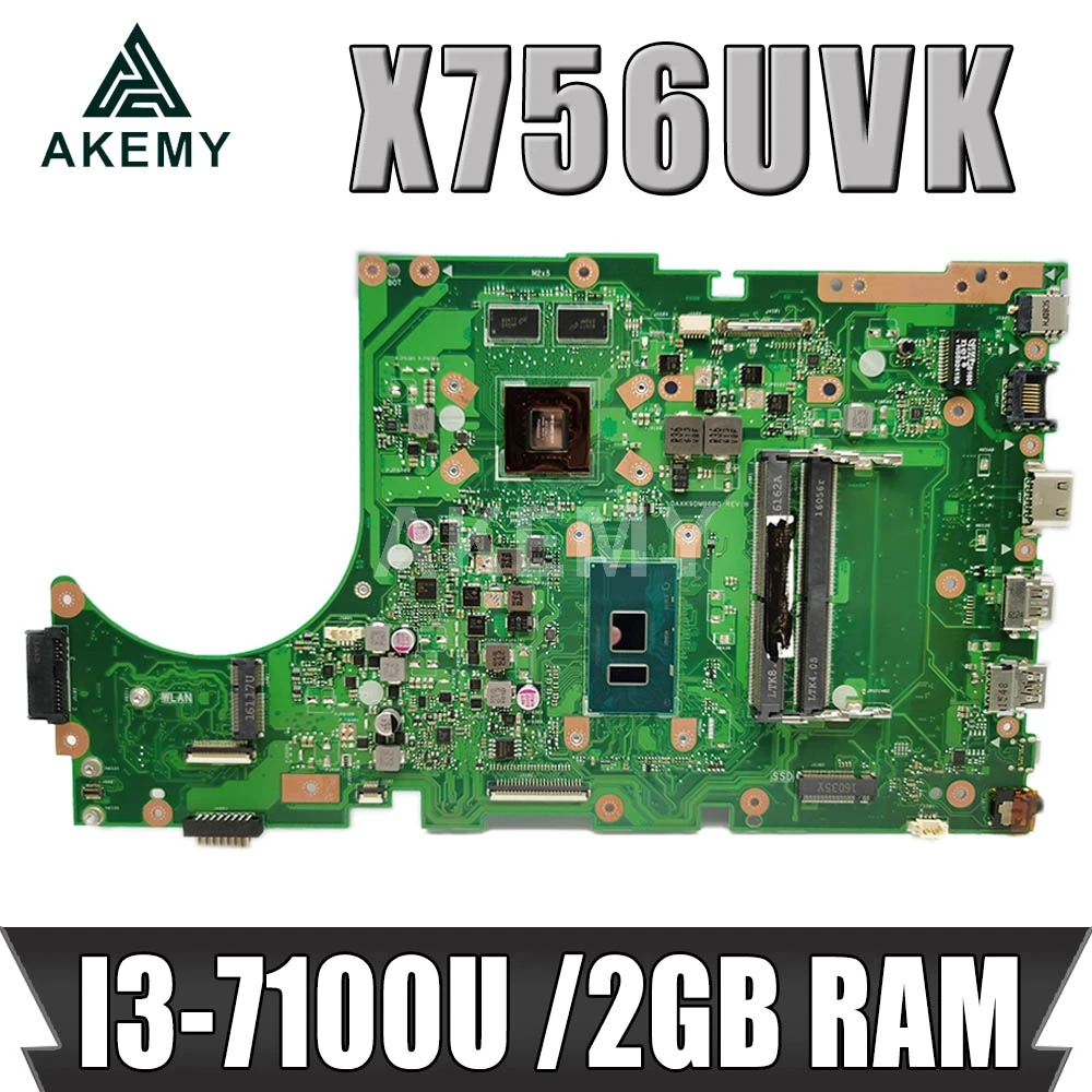 

90NB0C70-R00030 Материнская плата для ASUS X756UXK X756UVK X756UQK Материнская плата I3-7100U 2 ГБ слот GPU DDR4