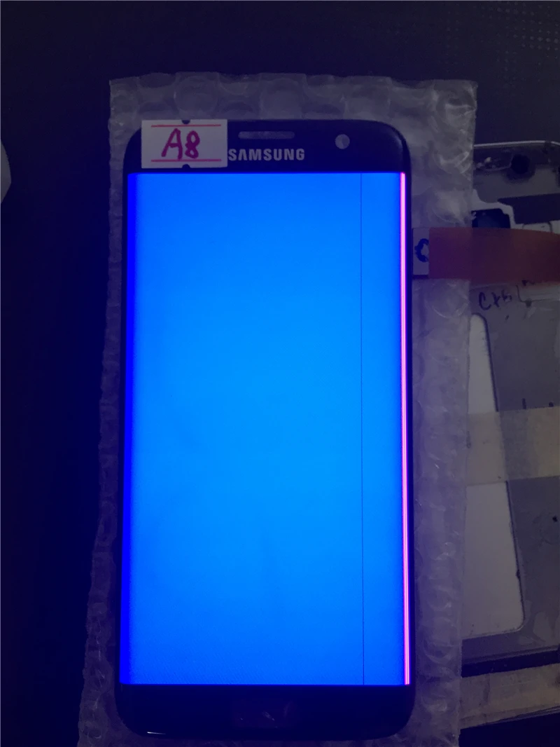 5,5 ''AMOLED lcd для SAMSUNG Galaxy s7 edge G935 G935F сенсорный экран дигитайзер дисплей с линейкой - Цвет: NO.A8 Black