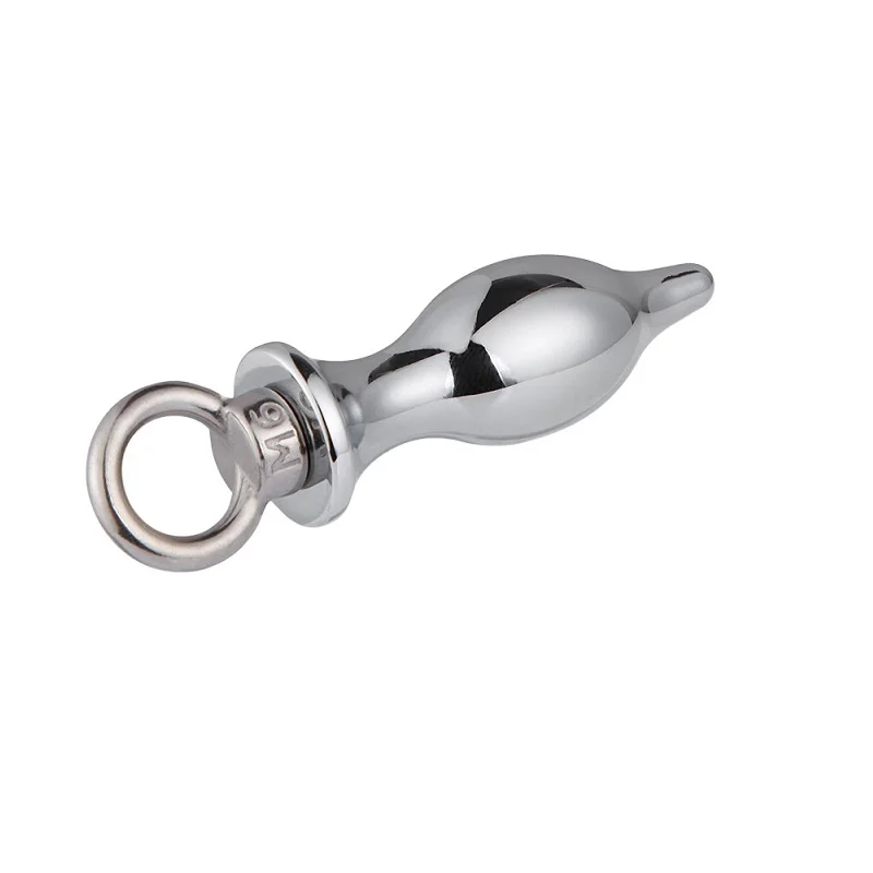 Металлические анальные бусины анальная пробка с вытяжным кольцом черная