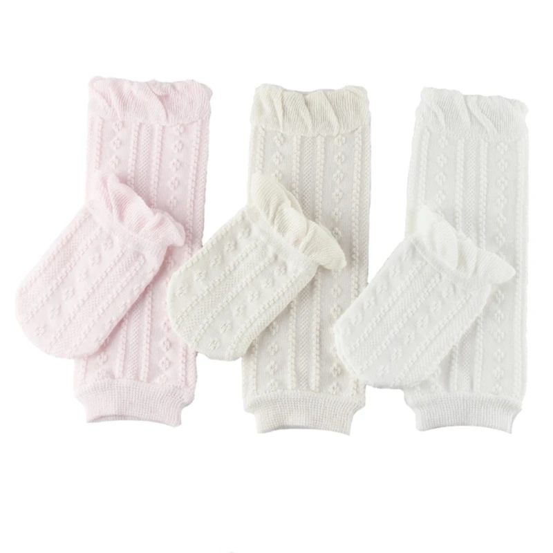 Conjunto de calcetines de algod&oacute;n suave para beb&eacute;s y ni&ntilde;os, Kit de manoplas de tubo de rodilla, Mangas de brazo, flojos y calentador de piernas, regalos de ducha para reci&eacute;n nacidos-3