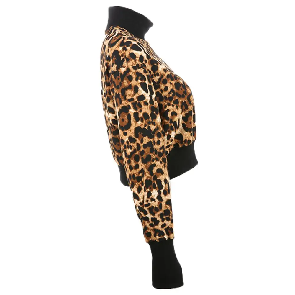 Женский свободный пуловер с леопардовым принтом и длинным рукавом|Женские