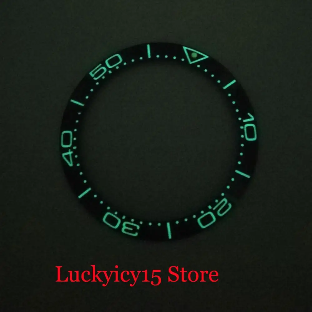 

New 38mm Super Luminous Black / Blue Watch Bezel Ring Insert Fit Automatic Men Watch