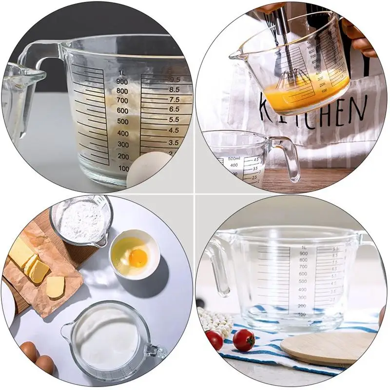 

1Pc Measuring Glass with Wooden lid Heat-resistant Glass Measuring Cup