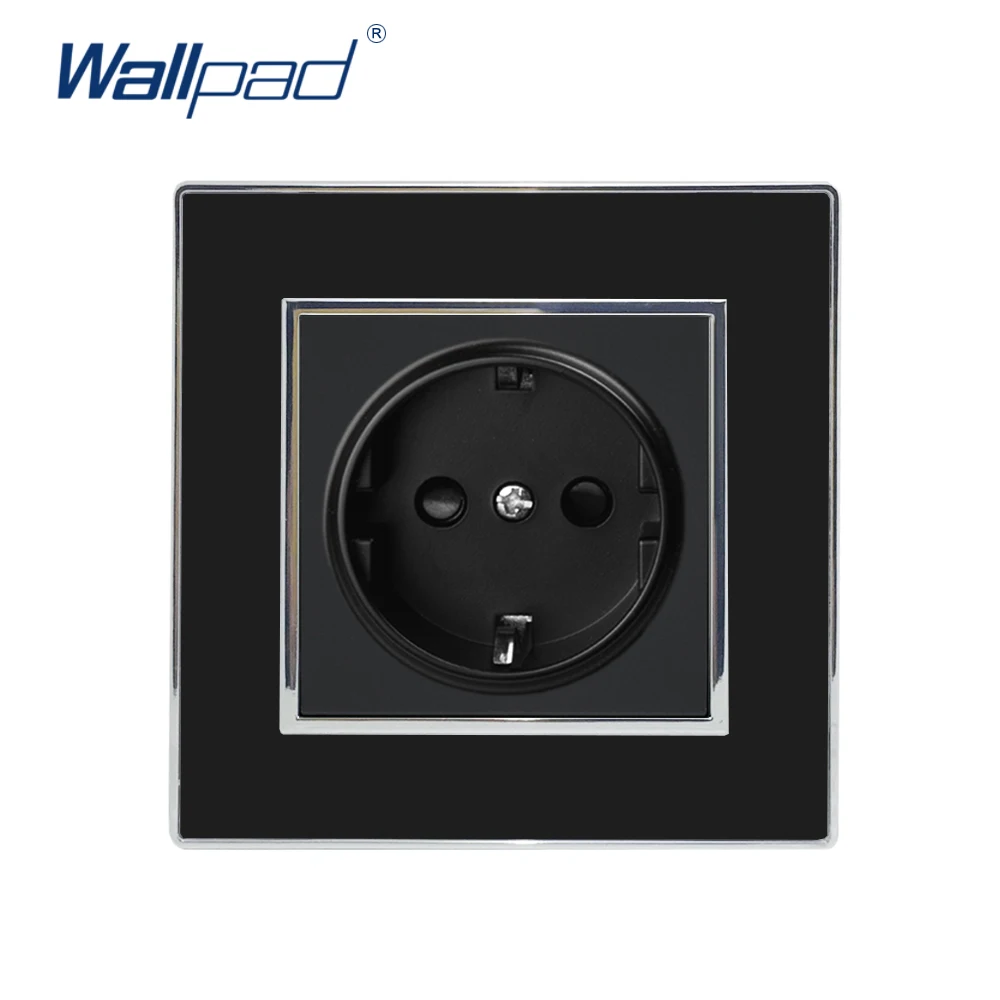 2 Pin Мощность розетка Wallpad люксовые клавишные настенные электрические розетки зеркальный акриловый чехол-Панель ЕС Пособия по немецкому языку Стандартный 16A AC 110~ 250V Schuko Tomada