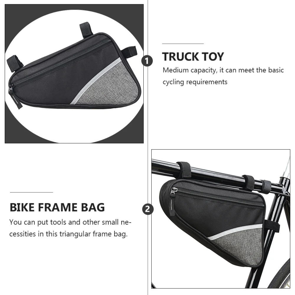

Bike Bag Mountain Bike Road Bike Waterproof Triangle Bag Front Bag (Grey)