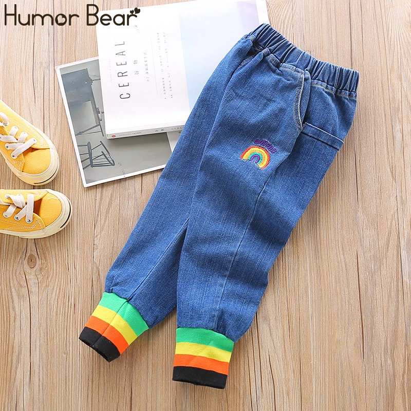 Humor Bear/Лидер продаж; детские джинсы для девочек с героями мультфильмов; штаны в горошек для девочек 2-6 лет; новые детские джинсы - Цвет: BZ468