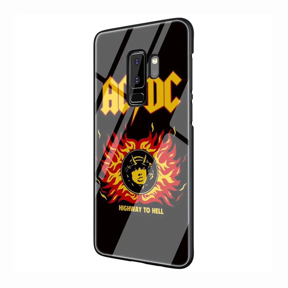 G4 ACDC рок-группы закаленное Стекло TPU черный чехол для Galaxy S7 край S8 S9 S10 Plus, Note 8, 9, 10, A10 20 30 40 50 60 70 - Цвет: G4
