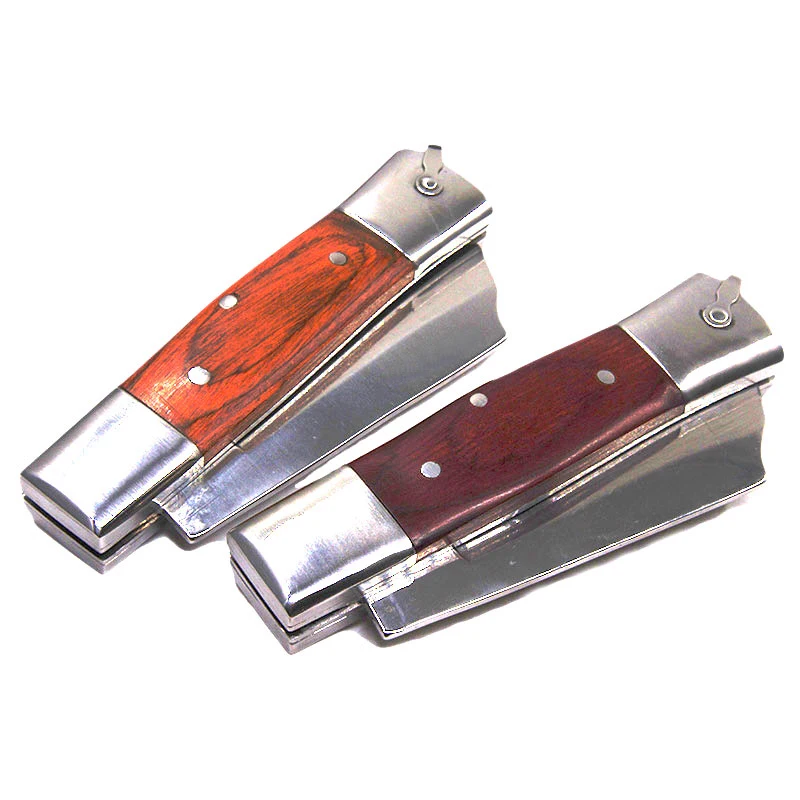 Складной карманный нож для выживания спасательный тактический с деревянной