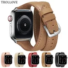 Ремешок Double Tour для Apple Watch Series 5 4 3 2 1, кожаный браслет-петля для iWatch 38 мм40 мм42 мм44 мм