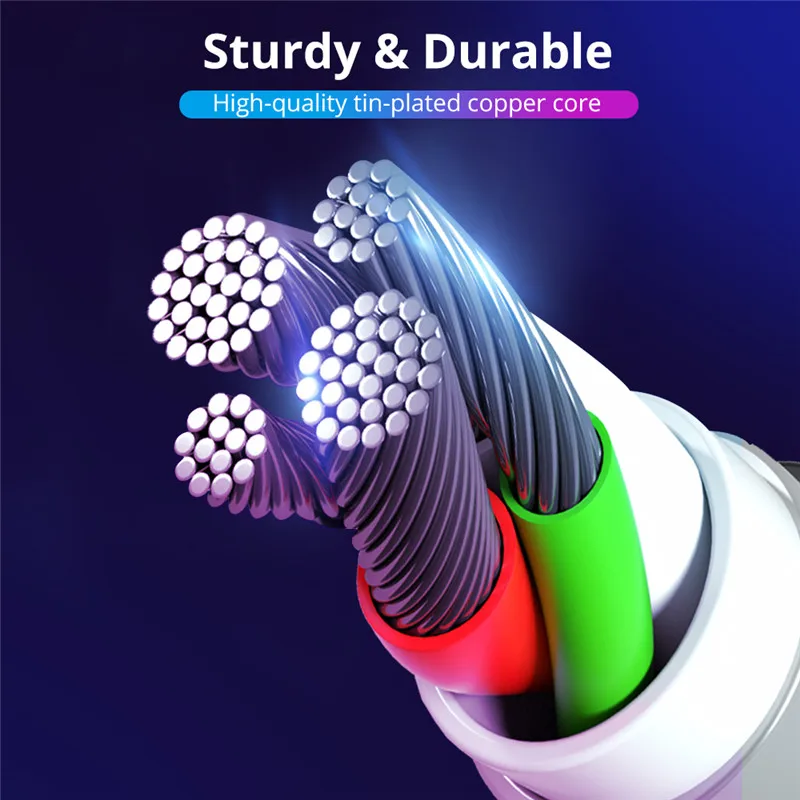 QC3.0 Magnetic 3A Fast Charging Cable Micro USB Type C IOS For Sumsung Galaxy S10 S9 S8 | Мобильные телефоны и аксессуары