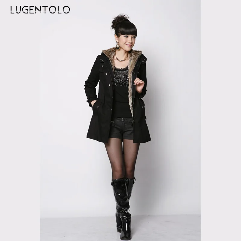Lugentolo/Женская Шуба Новинка зимы комфортное пальто из овечьей кожи модное