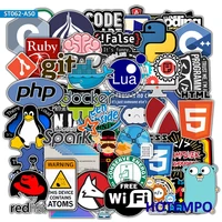 50pcs programmer php docker html programming language internet geek decals stickers pack for stationery phone laptop car sticker