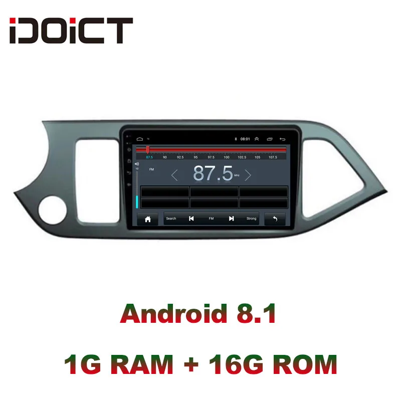 IDOICT Android 8 1 автомобильный DVD плеер GPS навигация Мультимедиа для KIA PICANTO Morning 2011 2014