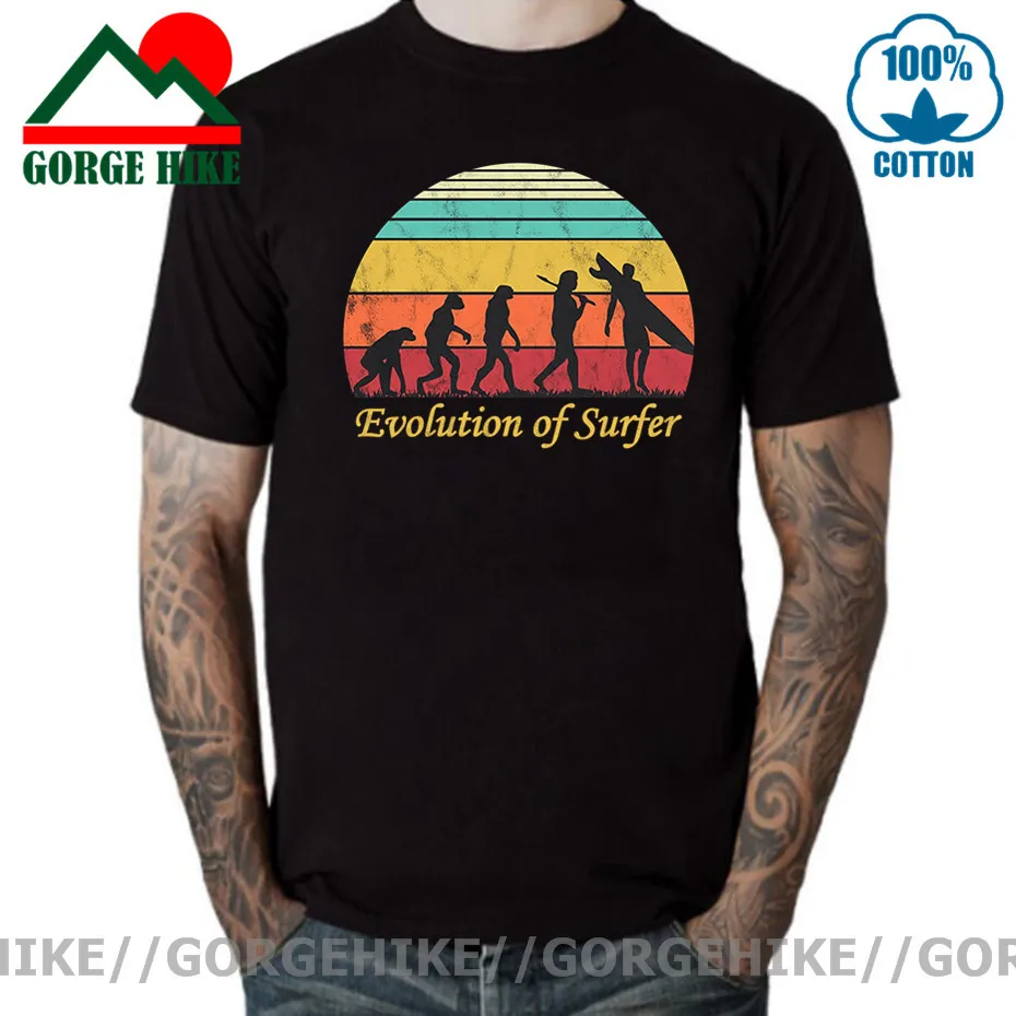 

GorgeHike Surfing Evolution T-shirts Evolution of Surfer T shirts men Funny Stop following me surfing Retro Sweatshirt Tee shirt