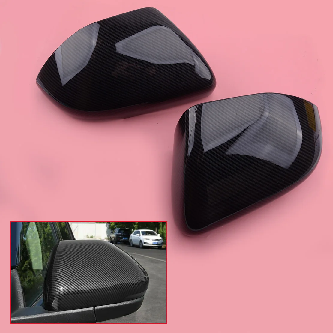 

1 Pair Car Front Rearview Side Mirror Cover Trim Decoration ABS Carbon Fiber Style Fit For Ford Explorer 2020 2021