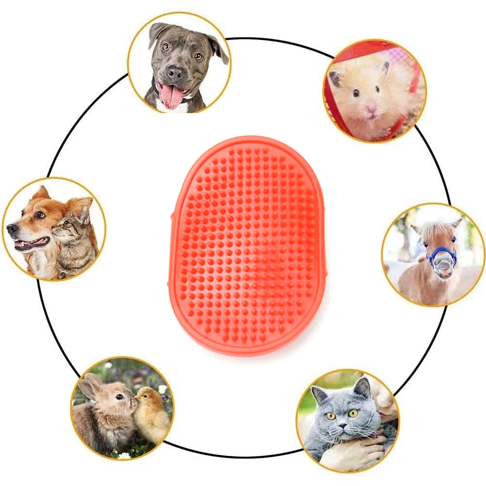 

Soft Rubber Dog Brush Comb Cat Bath Brush Rubber Glove Hair Fur Grooming Massage Brush For Dog Cats Adjustable Massage Brush