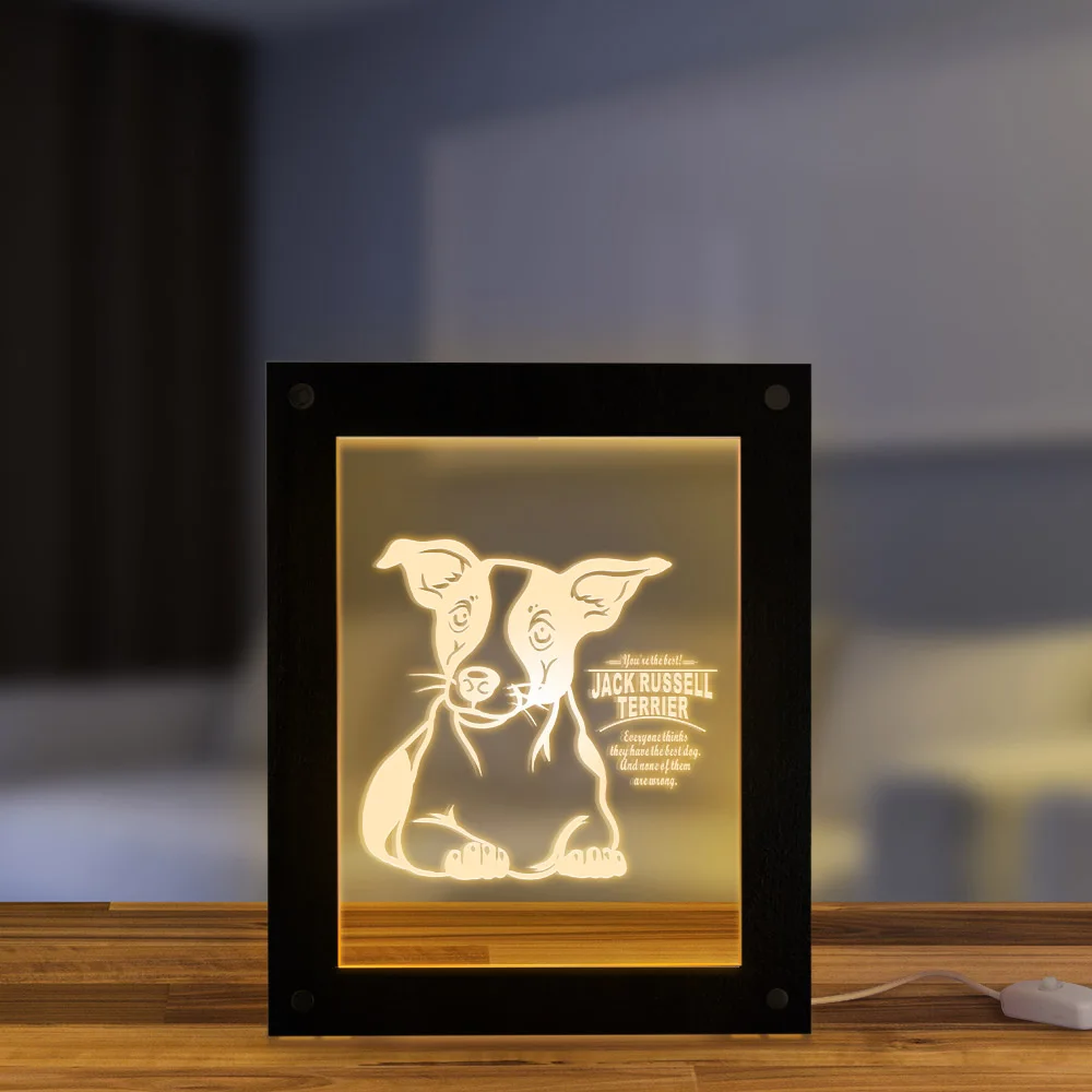 Светодиодный фоторамки с индивидуальным текстовым освещением Jack ruseller Terrier