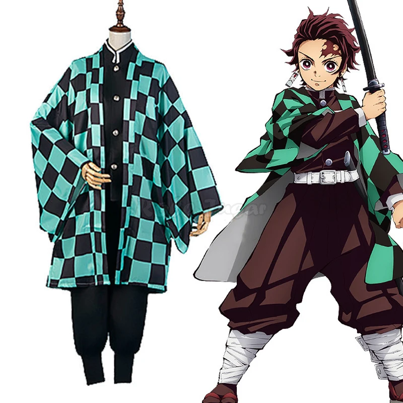 

Аниме Косплей демона убийца Tanjirou камадо Костюм полные комплекты Kimetsu без Yaiba для взрослых и детей Кимоно костюмы на Хэллоуин C90C36