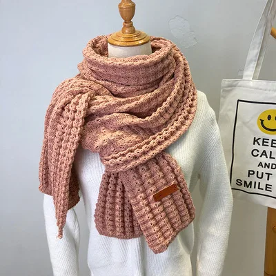 

New winter Knitted scarf fashion women long scarves female vintage large shawl soft warm pashmina thickened wool scarf