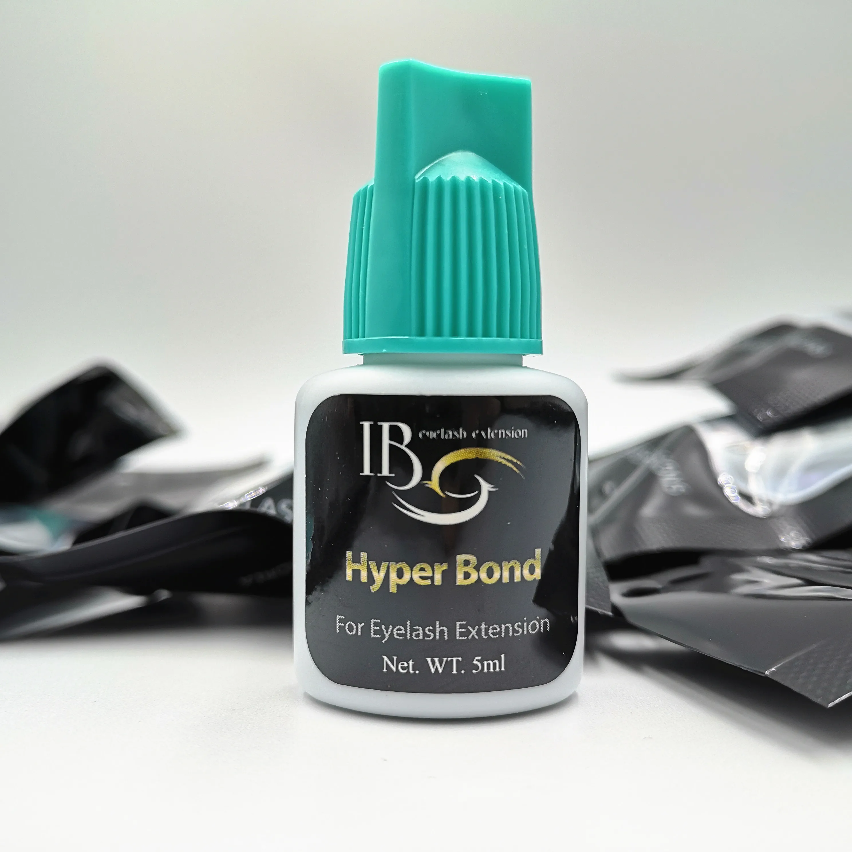5 бутылок, Корея, IB, ibeauty, Hyper Bond, 0,5 s, клей, быстро сохнет, для наращивания ресниц, клей, голубой колпачок, 5 мл