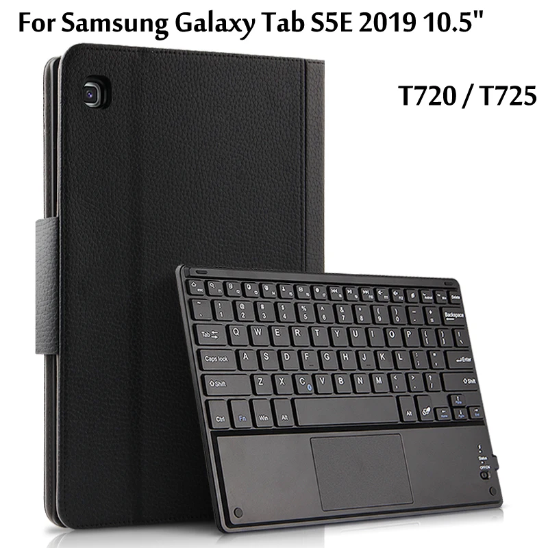 

Чехол с беспроводной Bluetooth клавиатурой для Samsung Galaxy Tab S5E 2019, чехол 10,5 дюйма, T720, T725, чехол для планшета, кожаный чехол-подставка