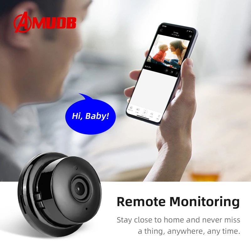 AMUDB 1080P Wireless Mini WiFi Camera Home Security IP CCTV Surveillance IR Night Vision Motion Detect Baby Monitor P2P | Безопасность и
