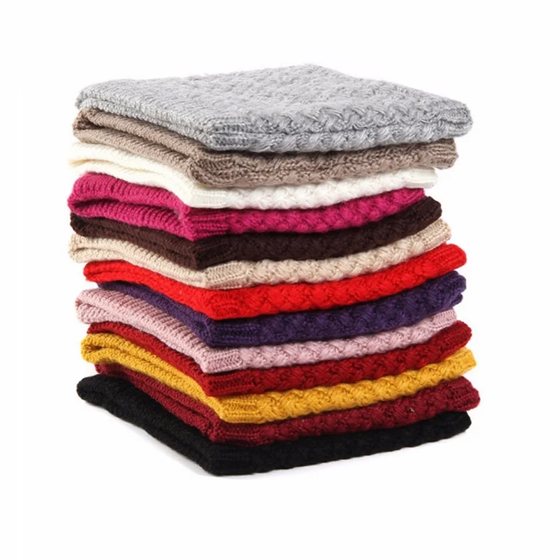 

A Variety Of Styles Popular New Autumn And Winter Scarf Women's Joker Knitting Wool Plus Velvet Solid Color Winter Warm Collar