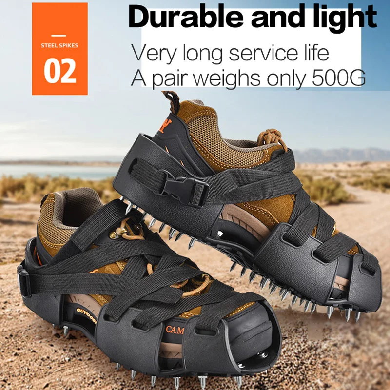 New 32 Teeth nail Ice Gripper Spike Shoes Anti-Slip Anti-Skid Non-slip Shoe Covers Snow Ice Crampons Cleats Grips Climbing Boots